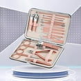 thumbnail image 2 of 1 Set Rose Gold Color Manicure Cutters Hygienic Faux Leather Toenail Fingernail Manicure Kit Pedicure Supplies, 2 of 8