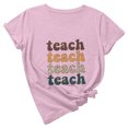 thumbnail image 4 of Wiyuqeen Teacher Shirts for Women Elementary Letter Printed Graphic Tees Casual Comfy Crew Neck Blouses Tshirts Loose Summer Soft Short Sleeve Tops Prime, 4 of 7
