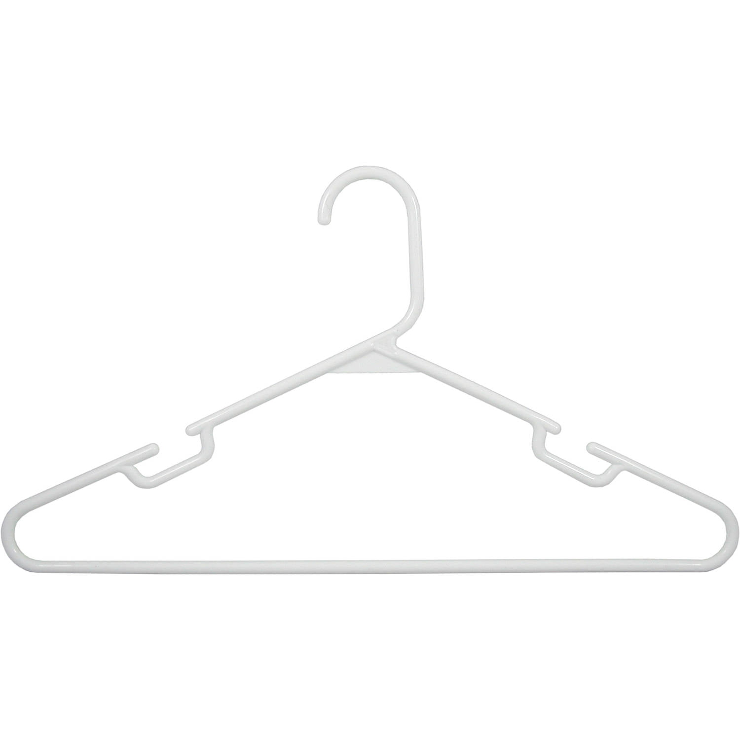 Gray Plastic Adult Clothes Hangers Standard Size Pack of 7 Hook Ring Round.