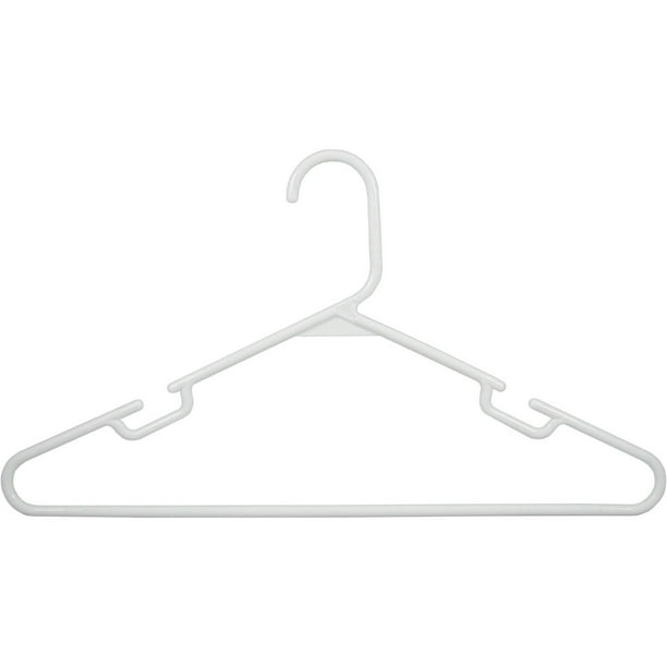 Generic Adult Plastic Clothes Hanger 60 Count Slotted For Strappy Clothes White Walmart Com Walmart Com