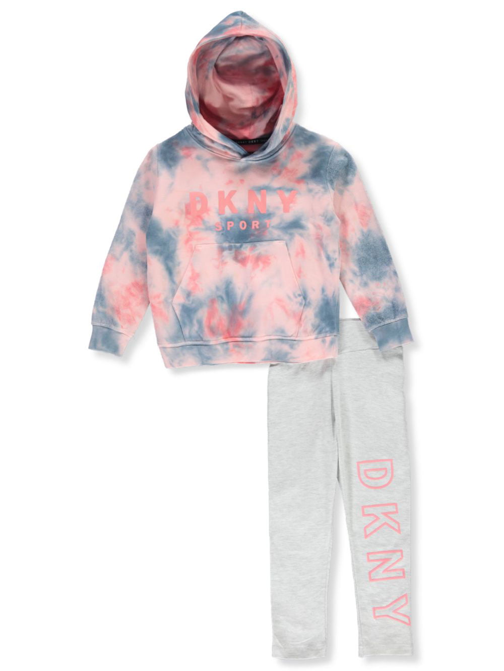DKNY Girls Glitter-Taped 2-Piece Sweatsuit Pants Set