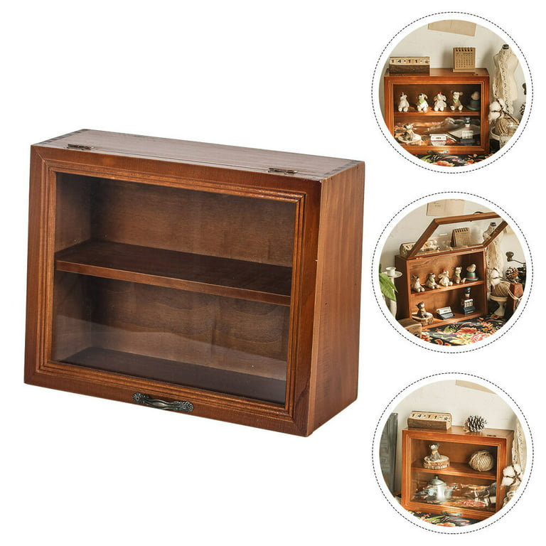 36x48 Wide Wooden Shadow Box Display Case w Glass Shelves
