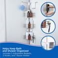 thumbnail image 6 of Kenney® EasySlide™ 4-Way Adjustable Corner Pole Caddy, Brushed Nickel, 6 of 7