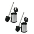 thumbnail image 2 of Bath Bliss 2 Pack Self Closing Lid Toilet Brush and Holder 2 Pack Replacement Brushes in Stainless Steel, 2 of 5