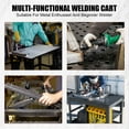 thumbnail image 5 of TROPOW Welding Table,Workbench Table with Side Tray Handles,600Lb Load Capacity Steel Welding Workbench Table On Wheels,36" X 24" Portable Work Bench with Double-Layer Storage Board,Orange, 5 of 6