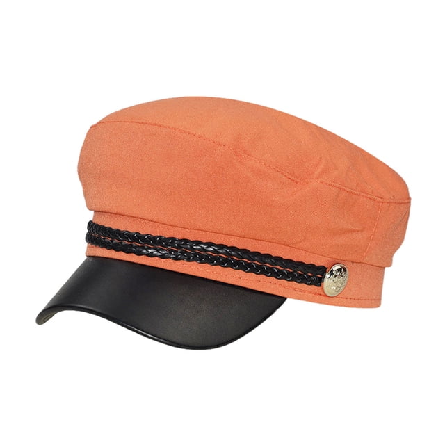 Sonducket Sombrero de capitán femenino, gorra con visera, estilo británico, Retro, Multicolor, mantiene el calor, suave, cómodo, respetuoso Sombreros Naranja Algodón