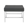 thumbnail image 2 of Atlas Mid Century Modern Metal and Leather Ottoman- Smoke, 2 of 5