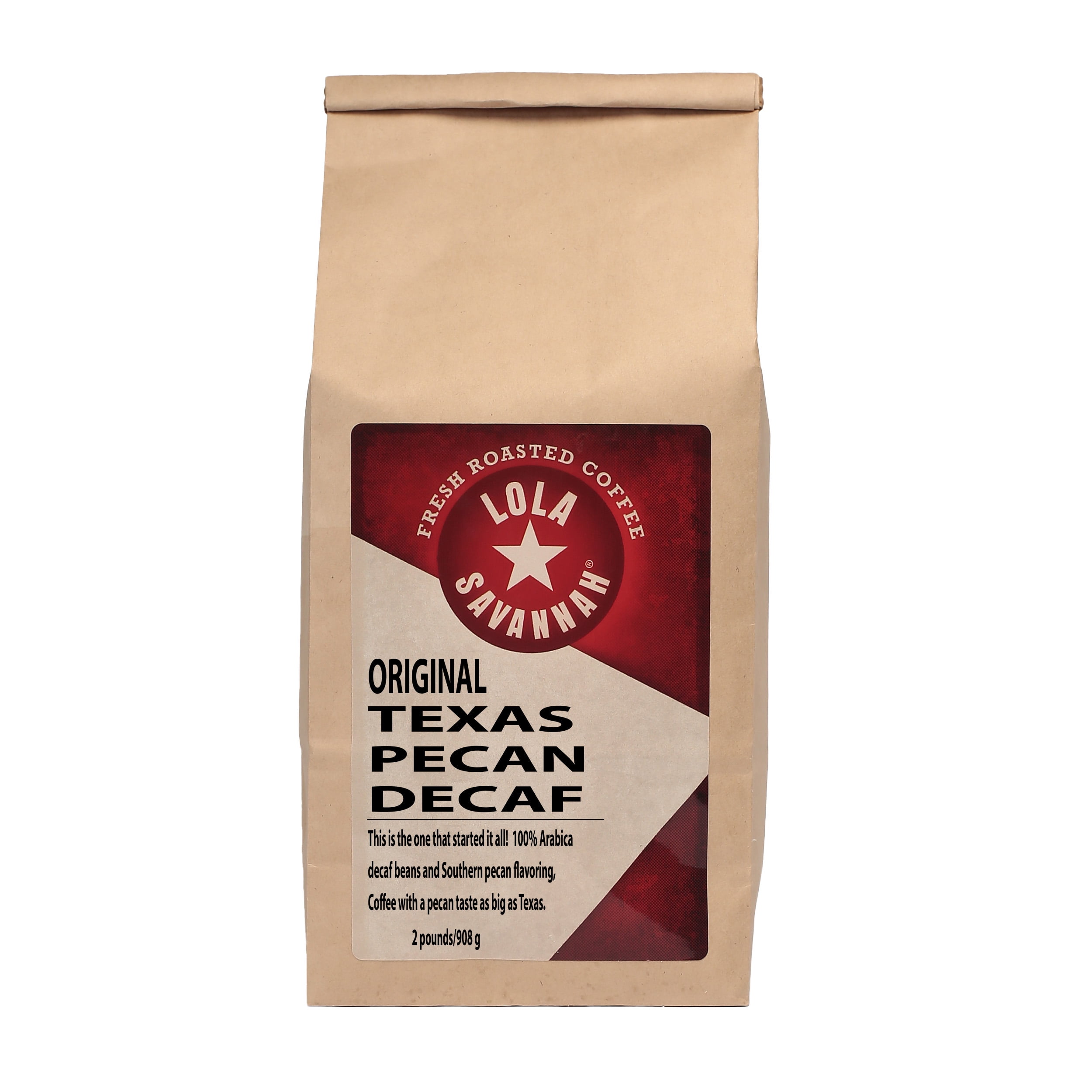 Lola Savannah Texas Pecan Ground Coffee - Decaf 2lb Bag