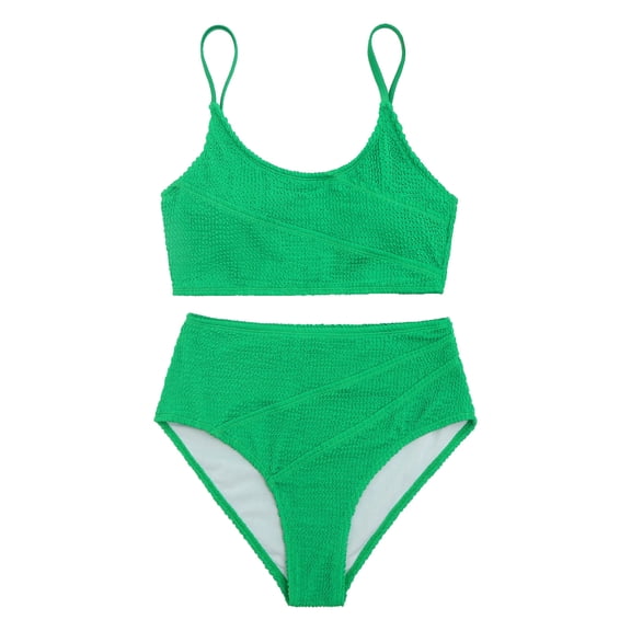 Odeerbi Two Piece Swimsuit for Women Split Solid Bikini Swimwear Beachwear Hot Pink