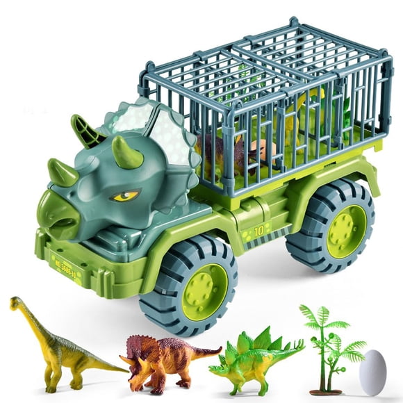 Camiones transportadores de juguetes de dinosaurios Jadeshay juego de coches de transporte de dinosaurios