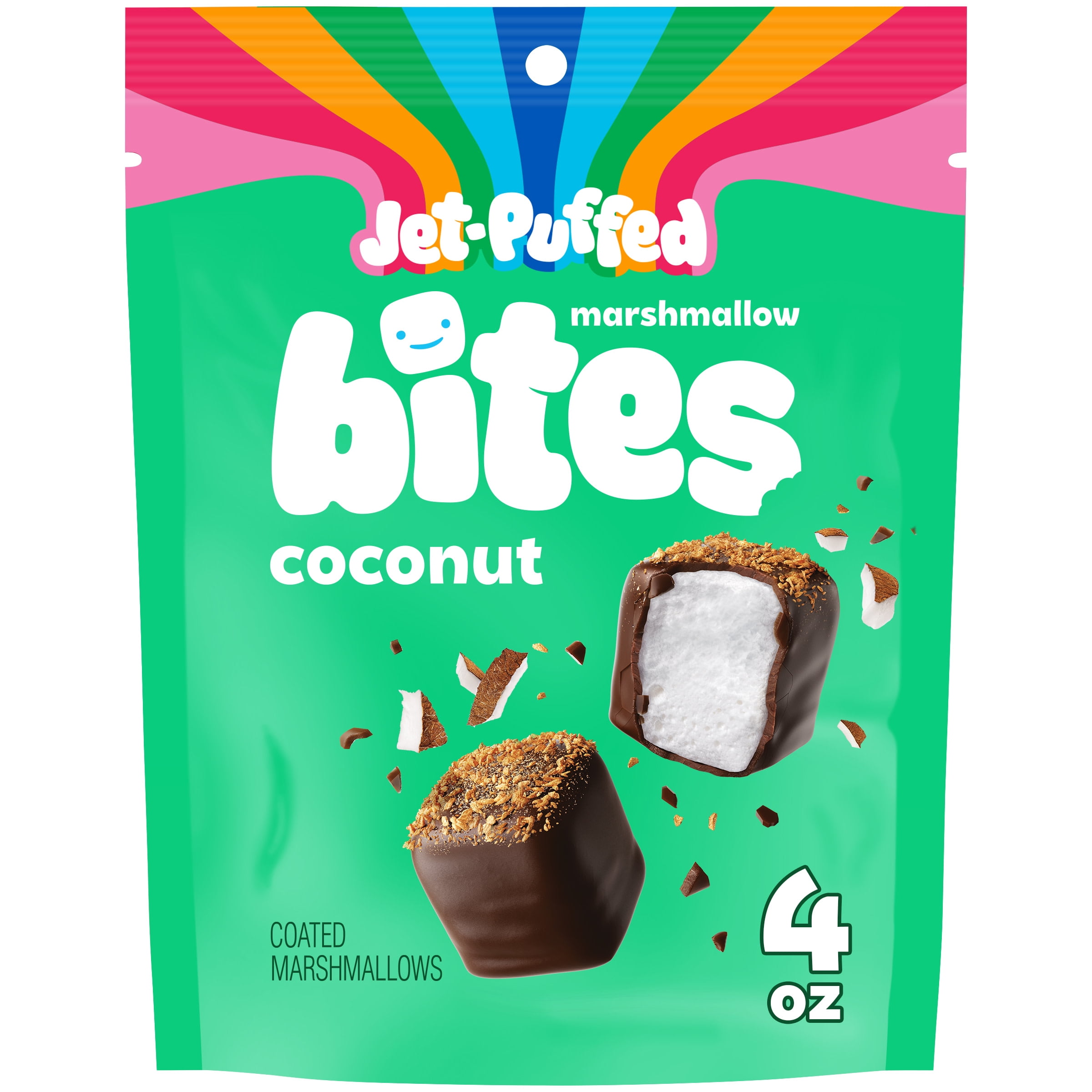 Jet-Puffed Marshmallow Bites Coconut Artificially Flavored Coated Marshmallows, 4 oz Resealable Bag