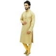 thumbnail image 3 of Atasi Men's Beige Kurta Pyjama Set Long Cotton Tunic Shirt Ethnic Wear-Medium, 3 of 7
