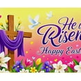 thumbnail image 4 of Colorful Easter Themed Banner with Cross Dove and Floral Elements Backdrop Background for Easter Party Church Celebrations Decors Photography Props Happy Easter Decorations, 4 of 4