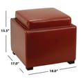 thumbnail image 2 of SAFAVIEH Bobbi Tray Storage Ottoman Red, 2 of 5