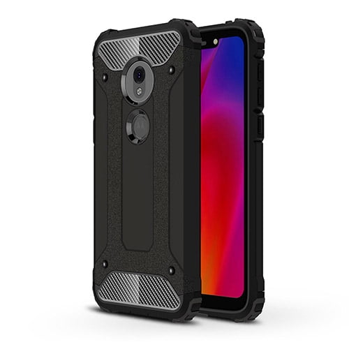 Moto G7 Play Case, KAESAR Drop Protection Shockproof Sleek Slim-Fit Durable Anti-scratch Dual Layer Shockproof Dustproof Armor Case For Moto G7 Play (Black)