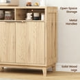 thumbnail image 4 of Fluted Sideboard Buffet Cabinet, 31" Kitchen Storage Cabinet with 2 Doors, Adjustable Shelves for Living Room, Hallway, Entryway, 4 of 12