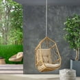 thumbnail image 2 of GDF Studio Mesena Tamara Outdoor/Indoor Wicker Hanging Chair with 8 Foot Chain (NO STAND), Light Brown and Tan, 2 of 7