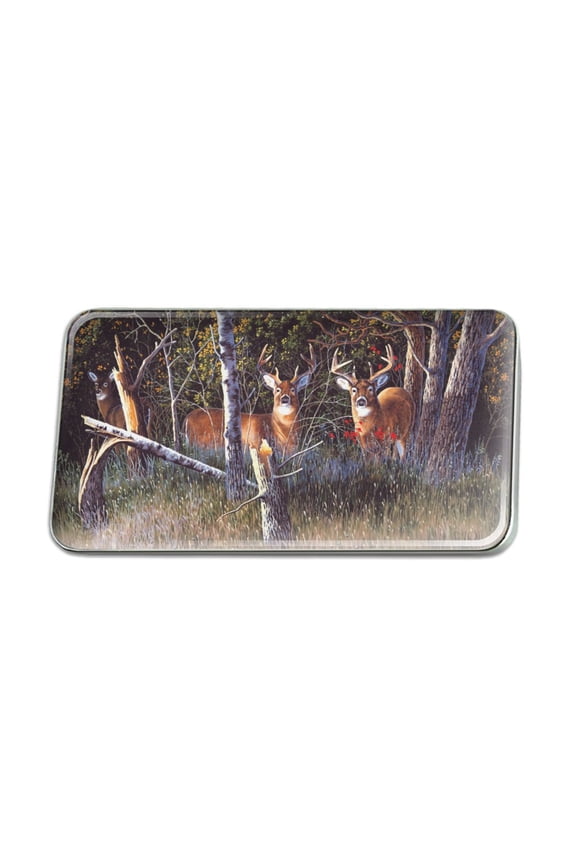 Deer in the Woods Metal Rectangle Lapel Hat Pin Tie Tack Pinback