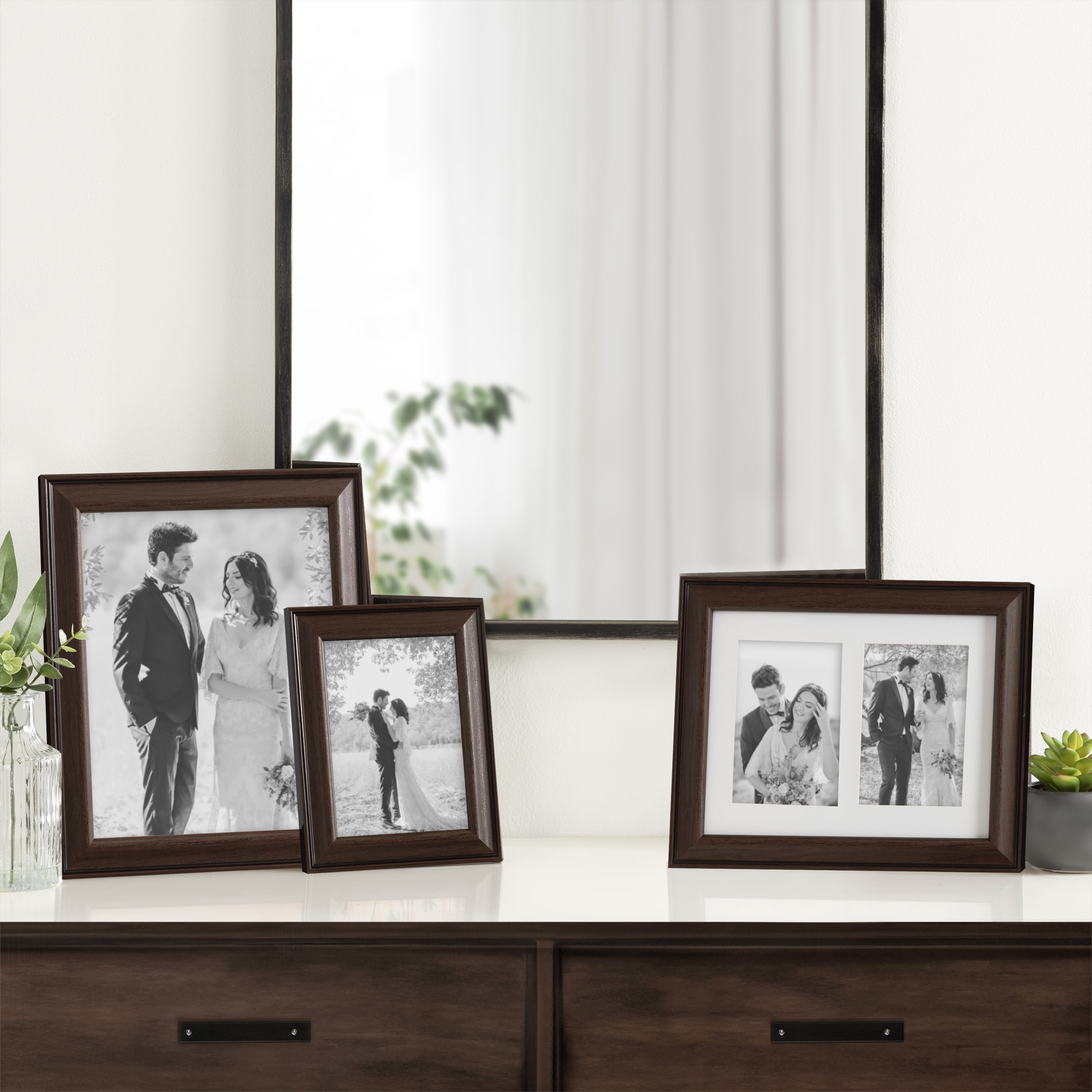 DesignOvation 8x10 Cherry/Black Decorative Tabletop Picture Frame