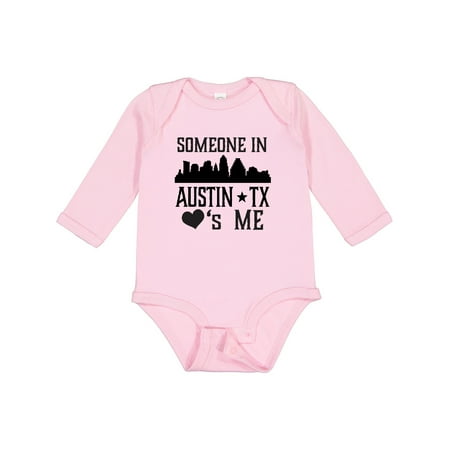 

Inktastic Austin Texas Someone Loves Me Skyline Gift Baby Boy or Baby Girl Long Sleeve Bodysuit