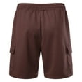 thumbnail image 6 of MIXUE Mens Shorts Summer Solid Color Cargo Casual Lightweight Outdoor Work Cargo Pockets Mens Workout Shorts Holiday Wear,Brown,M, 6 of 6