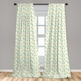 thumbnail image 5 of Ambesonne Hawaii Curtains, Exotic Fruits Pattern, Pair of 28"x95", Yellow and Sea Green, 5 of 5