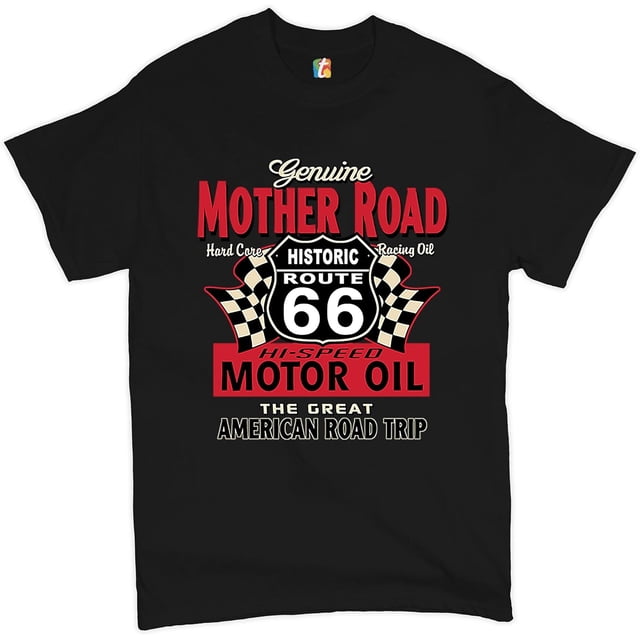 Camiseta de manga corta para hombre, diseño de la ruta histórica 66