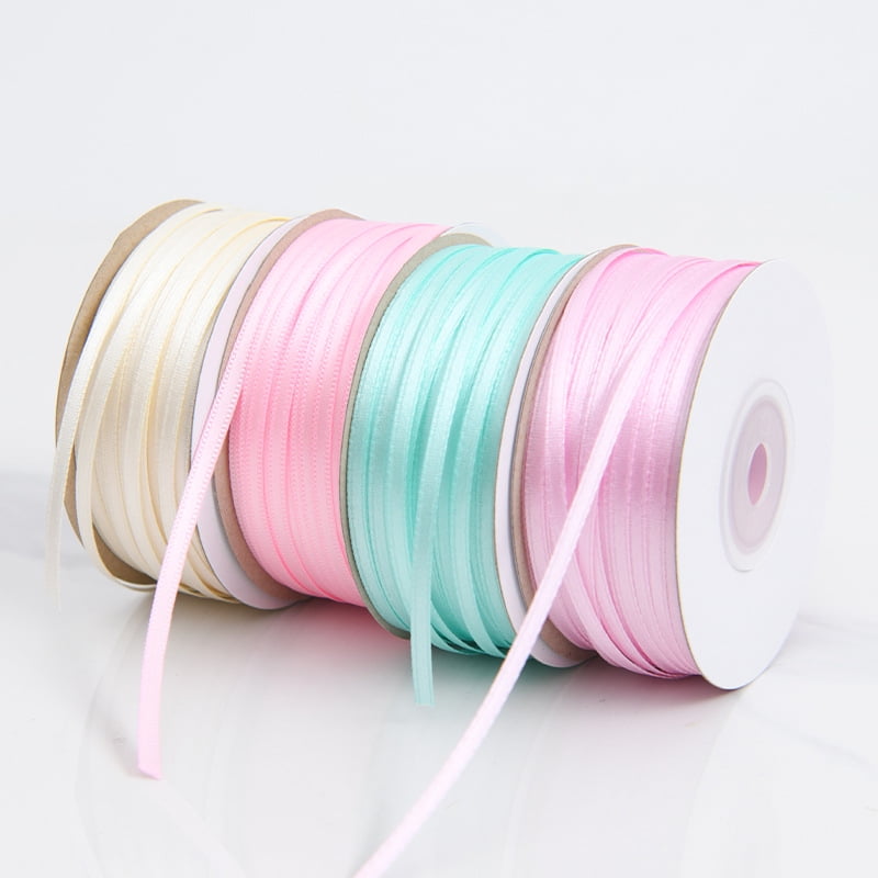 Firefly Hope 2 Roll Fade-Resistant Wrinkle-Free Navy Blue 1/8-Inch Double-Sided Satin Craft Ribbon, 500-Yard Thin Ribbon for Gift Wrapping, Party Decor, Jewelry Hanging Embellishments