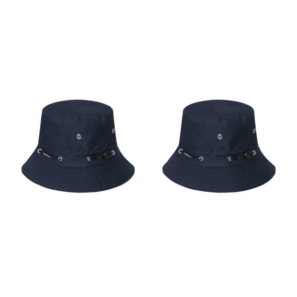 Qarigey Gorro de pescador transpirable de poliéster para protección solar y comodidad, parasol, protector solar, gorro de pescador, azul Azul marino 58cm 2Conjunto