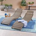 thumbnail image 2 of GDF Studio Lisbon Outdoor Acacia Wood Folding Chaise Lounge, Set of 2, Gray, 2 of 9