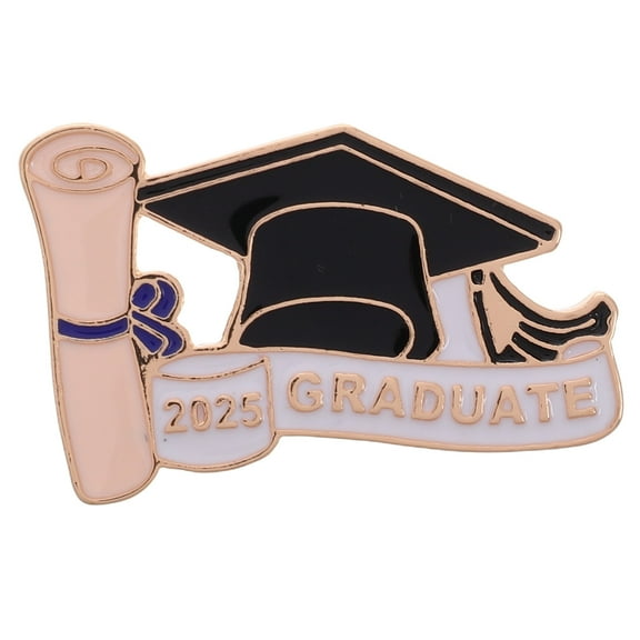 OUNONA Graduation Pin Badge Graduate Cap And Diploma Design For High School And College Graduates Golden And Black Enamel Lapel Pin