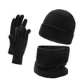 thumbnail image 3 of Juego de 3 piezas de gorro, calentador de cuello, guantes, bufanda, abrigo a prueba de viento para clima frío, mujeres, hombres, niñas, niños, correr, Negro, 3 of 8