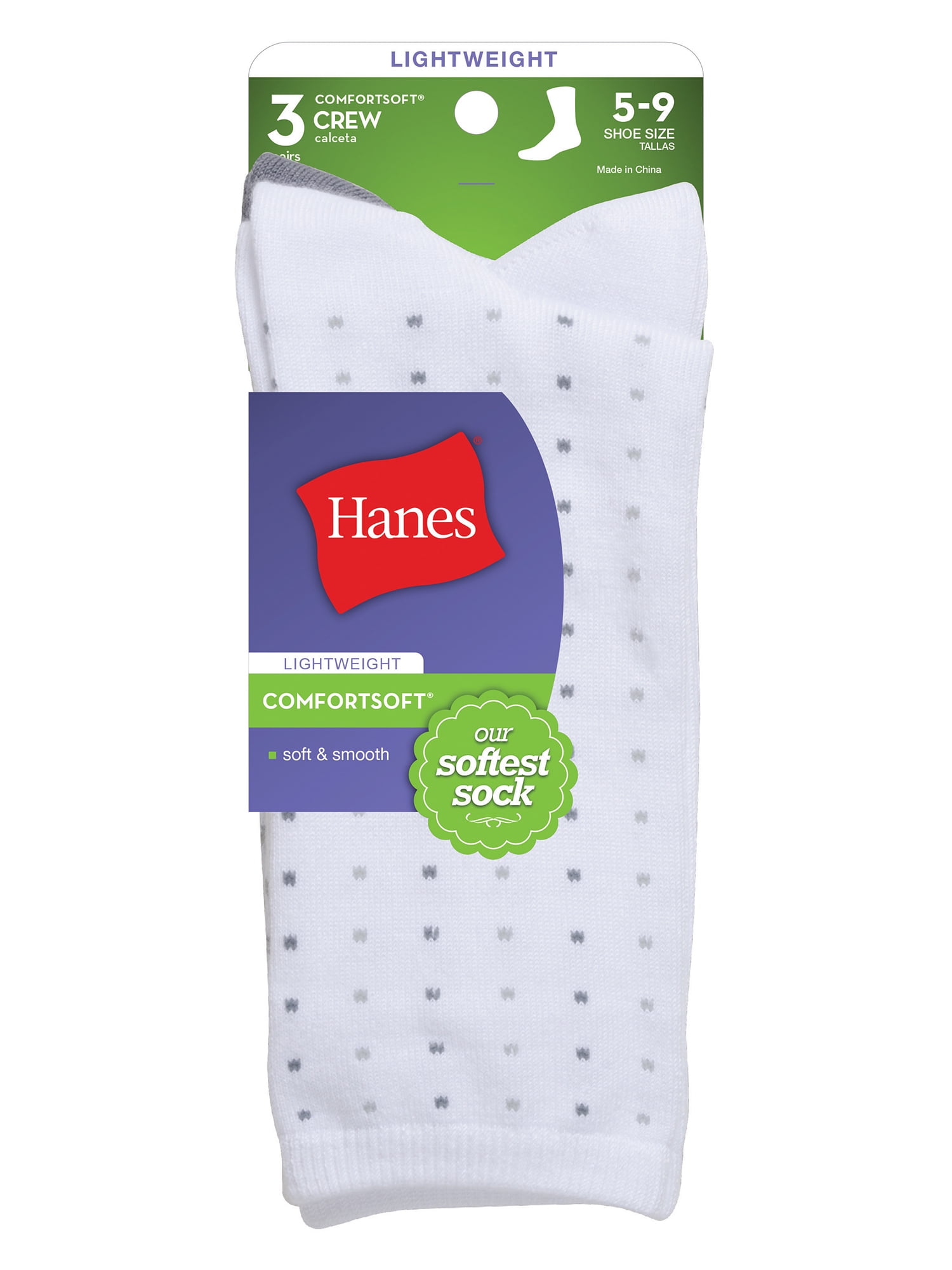 Details about   Hanes Women's ComfortSoft Crew Socks 3-Pack