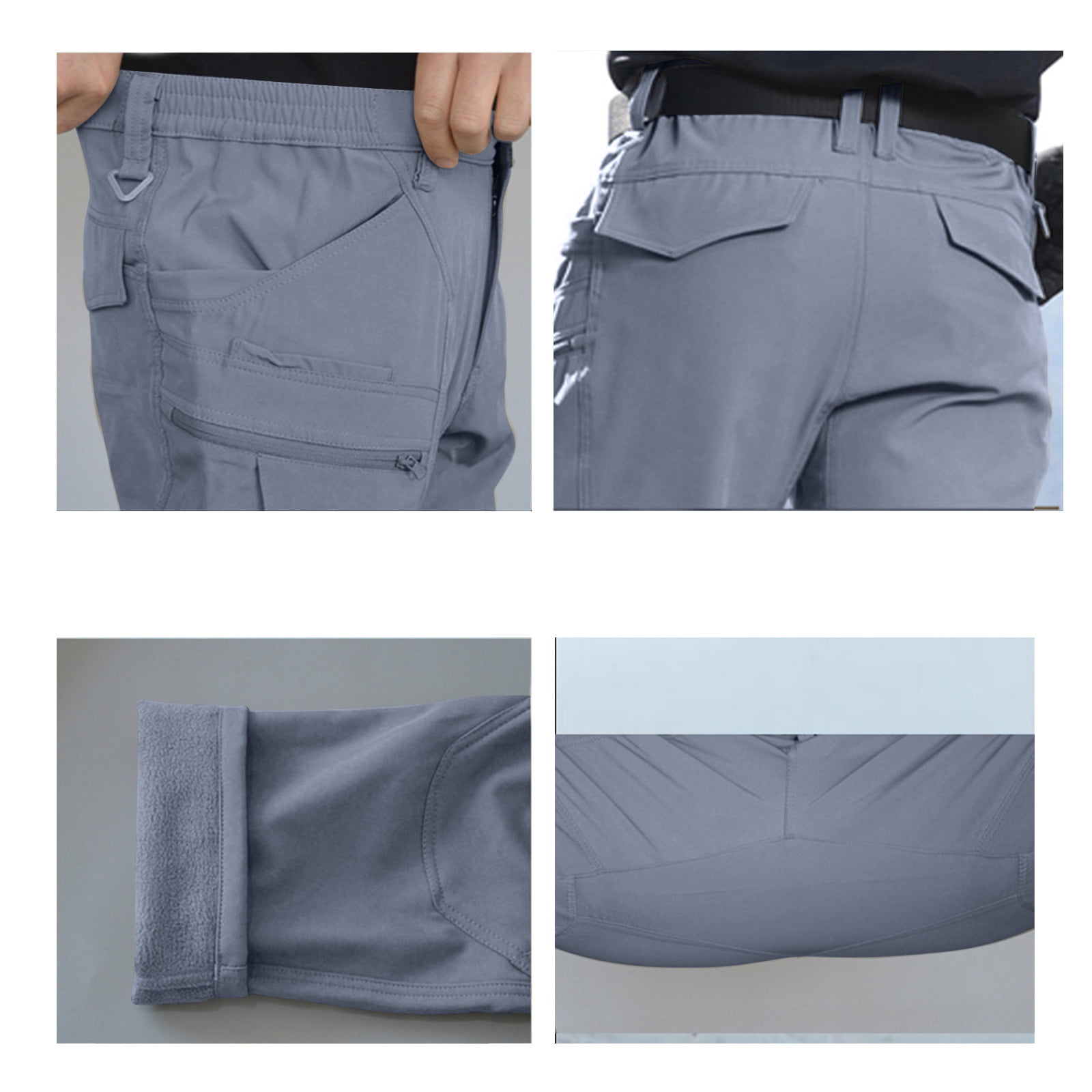 Men's Fleece Lined Tactical Cargo Pants - Insulated Waterproof
