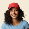 thumbnail image 4 of DALIX Trucker Cap Mesh Hat with Solid Colors and Adjustable Strap and Small Braid in Red, 4 of 6