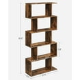 thumbnail image 3 of VASAGLE Wooden 5-Tier Bookcase Storage Shelf Display Shelf and Room Divider Freestanding Rustic Brown, 3 of 8