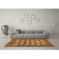 thumbnail image 3 of Ahgly Company Indoor Round Abstract Brown Modern Area Rugs, 6' Round, 3 of 4