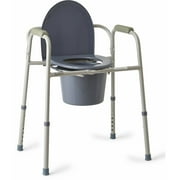 Medline Steel 3-in-1 Bedside Toilet Commode