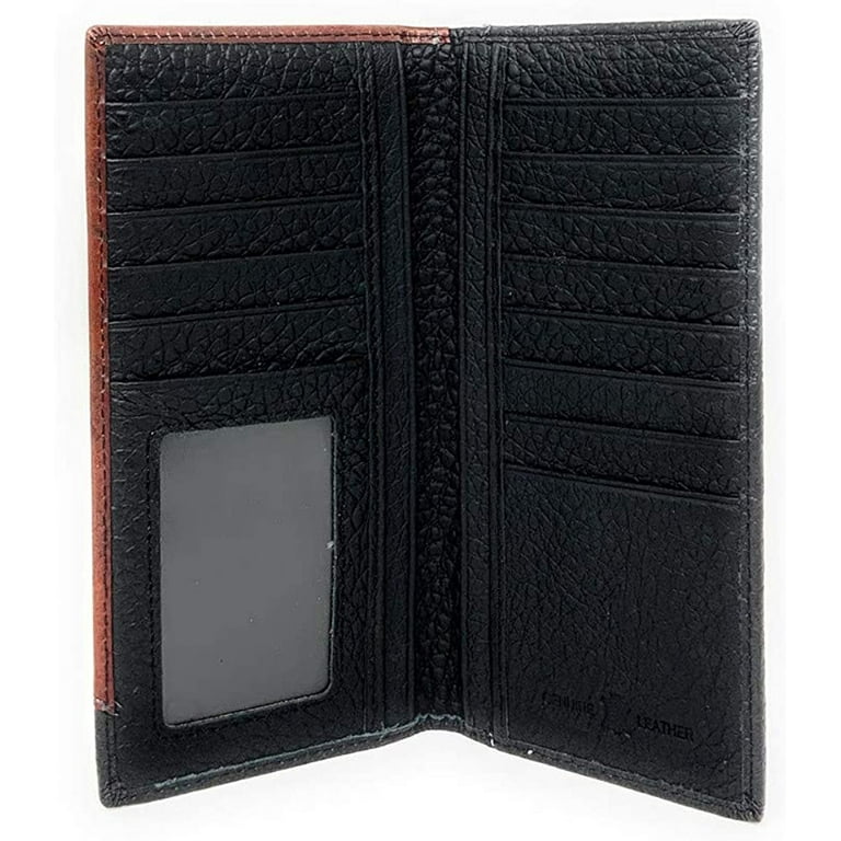 Western Premium Genuine Leather Tooled Men's Long Bifold