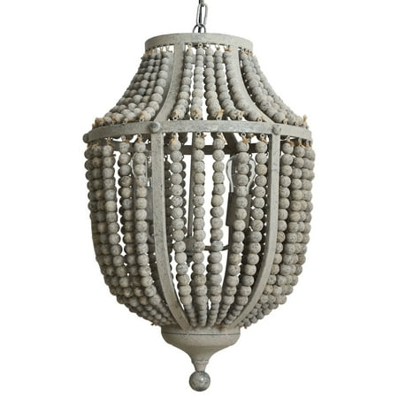 

Desert Fields Metal Chandelier with Wood Beads