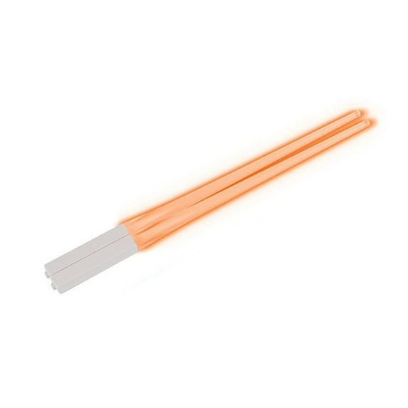 2PCS New Portable Reusable Light Up LED Glowing Chopsticks Glowing Light Saber Chop Sticks Luminous Props Lightup Gifts ORANGE