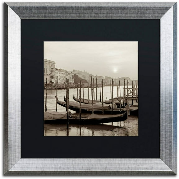 Trademark Fine Art "Venezia 11" Canvas Art by Alan Blaustein, Black Matte, Silver Frame