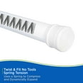 thumbnail image 5 of Kenney® Twist & Fit™ No Tools Rust-Resistant Coated Steel Straight Spring Tension Stall Shower Curtain Rod, 24-38", White, 5 of 10
