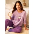 thumbnail image 4 of Dreams & Co. Plus Size Petite Long Sleeve Knit PJ Set, 4 of 6