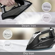 Moosoo Steam iron, 1800W iron for Clothes with Rapid Heating Ceramic Coated Soleplate, Self-Cleaning, Auto-Off