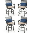 thumbnail image 1 of Costway Set of 4 Patio Swivel Bar Stool Chairs Cushioned Pillow Armrest Rocking, 1 of 7
