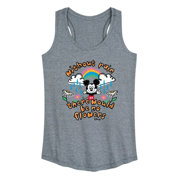 Disney - Mickey Mouse - Without Rain There Would Be No Flowers - Women's Racerback Tank Top