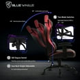 thumbnail image 7 of Blue Whale Massage Gaming Chair Desk Office Chair Ergonomic High Back Racing Computer Chair with Headrest and Lumbar Support Backrest, Seat Height Adjustable Swivel Chair,Red, 7 of 7