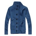 thumbnail image 1 of Awdenio Men's Casual Solid Color Single Breasted Long Sleeved Cardigan Jacket Sweater, 1 of 4