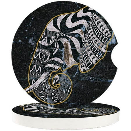 

FMSHPON Marble Geometric Style Elephant Set of 6 Car Coaster for Drinks Absorbent Ceramic Stone Coasters Cup Mat with Cork Base for Home Kitchen Room Coffee Table Bar Decor